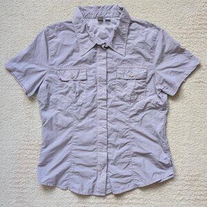 EUC Gramicci Vented Shirt‎ Medium Purple Button Down Short Sleeve Stretch Hiking